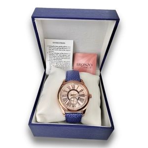 Rose Gold and Blue Women's Watch